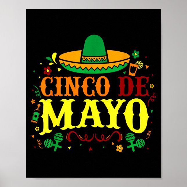 Cinco De Mayo Funny Mexican Party Matching  Poster (Front)