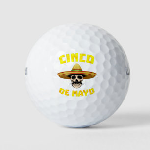 Cinco de Mayo Funny Skull Mexican  for Mexican Lov Golf Balls