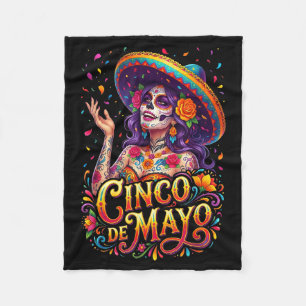 Cinco de mayo girl mexican fiesta 5 de mayo Cinco  Fleece Blanket