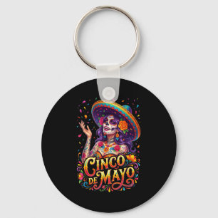 Cinco de mayo girl mexican fiesta 5 de mayo Cinco  Keychain