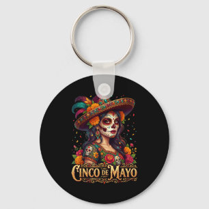 Cinco de mayo girl mexican fiesta 5 de mayo Cinco  Keychain