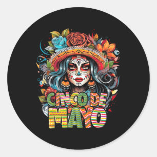 Cinco De Mayo Girl Mexican Fiesta 5 De Mayo Classic Round Sticker