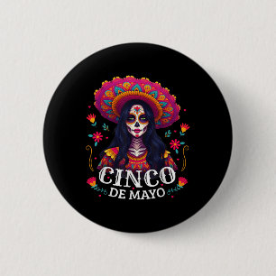 Cinco De Mayo Girl Mexican Fiesta 5 De Mayo Party  2 Inch Round Button