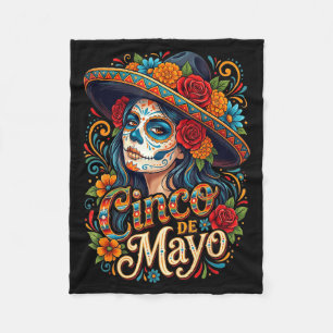 Cinco de mayo girls women mexican fiesta 5 de mayo fleece blanket