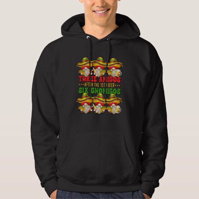 Cinco De Mayo Gnome For Men And Taco   Beer Saying Hoodie (Front)