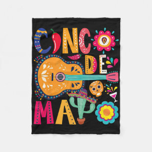 Cinco De Mayo Guitar Party Mexican Fiesta Happy 5  Fleece Blanket