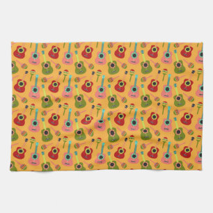 Cinco de Mayo Guitars Maracas Fiesta Mexico Kitchen Towel