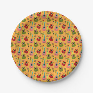 Cinco de Mayo Guitars Maracas Fiesta Mexico Paper Plate
