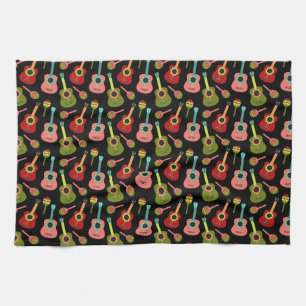 Cinco de Mayo Guitars Maracas Mexican Music Lover Kitchen Towel