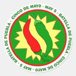 Cinco de Mayo Hot Peppers Sticker