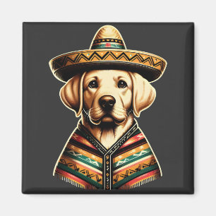 Cinco De Mayo Labrador Retriever Poncho Sombrero Magnet