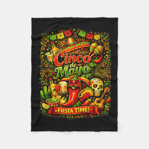 Cinco de mayo let's fiesta mexican party cinco deC Fleece Blanket