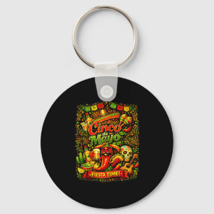 Cinco de mayo let's fiesta mexican party cinco deC Keychain