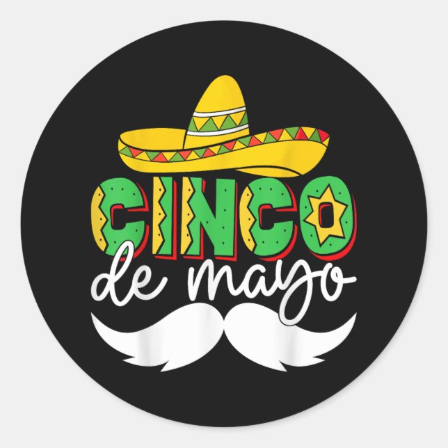 Cinco De Mayo Lets Fiesta Squad 5 De Mayo Mexican  Classic Round Sticker (Front)