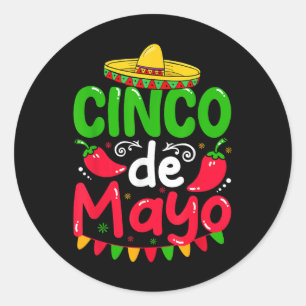 Cinco De Mayo Lets Fiesta Squad 5 De Mayo Mexican  Classic Round Sticker
