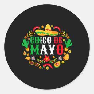 Cinco De Mayo Lets Fiesta Squad 5 De Mayo Mexican  Classic Round Sticker