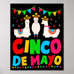 Cinco De Mayo Llama Fiesta Funny Party Vibe May 5t Poster