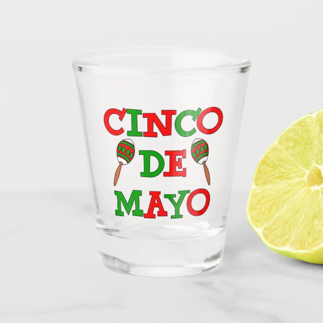 Cinco De Mayo Maracas Shot Glass (Front)