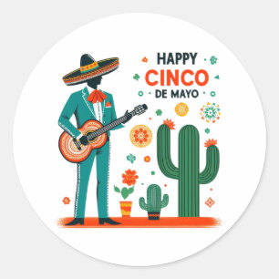 Cinco de mayo mariachi - Mexican pride Classic Round Sticker