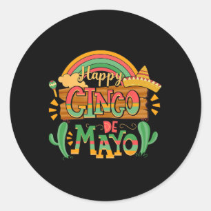 Cinco De Mayo Men Women Kids 5 De Mayo Mexican Fie Classic Round Sticker