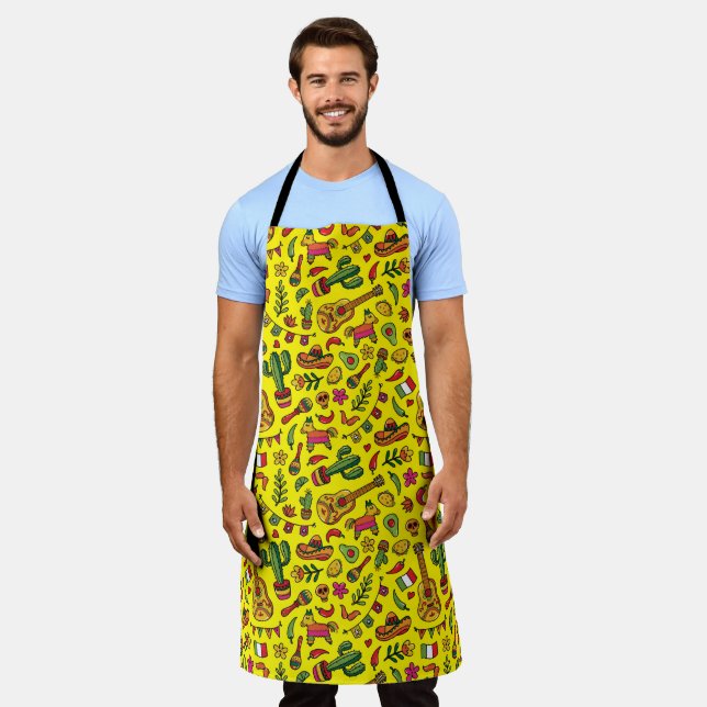 Cinco de Mayo Mexican Art Apron (Worn)