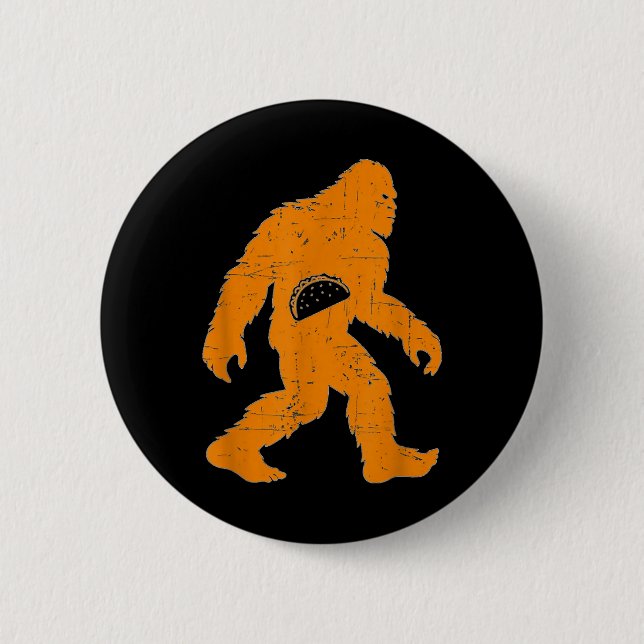 Cinco De Mayo Mexican Bigfoot Taco El Squatcho Fun 2 Inch Round Button (Front)