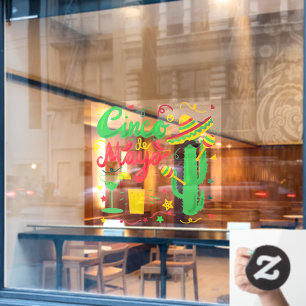 Cinco de Mayo Mexican Business Celebration Window Cling