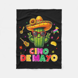 Cinco de mayo mexican cactus funny lets fiestaCinc Fleece Blanket