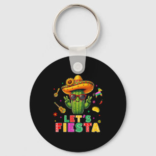 Cinco de mayo mexican cactus funny lets fiestaCinc Keychain
