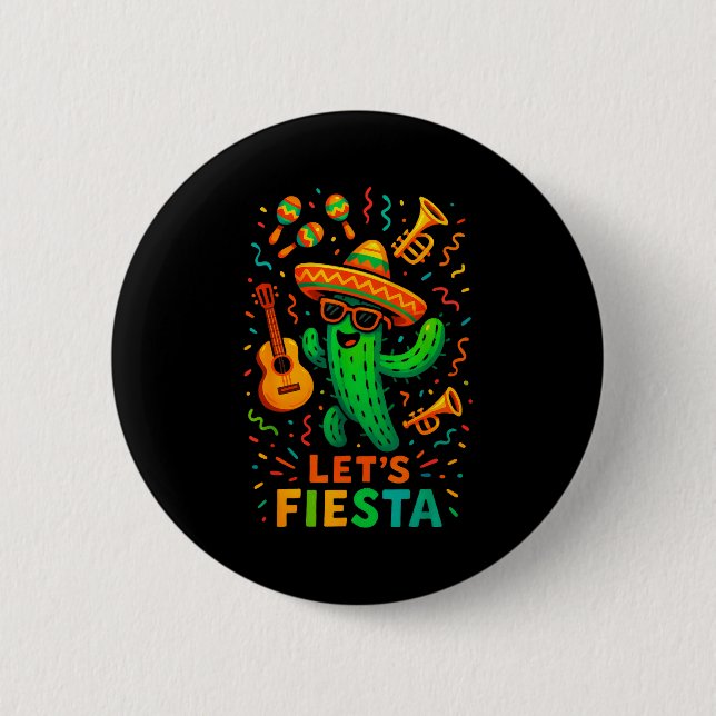 Cinco de mayo mexican cactus party funny letsCinco 2 Inch Round Button (Front)