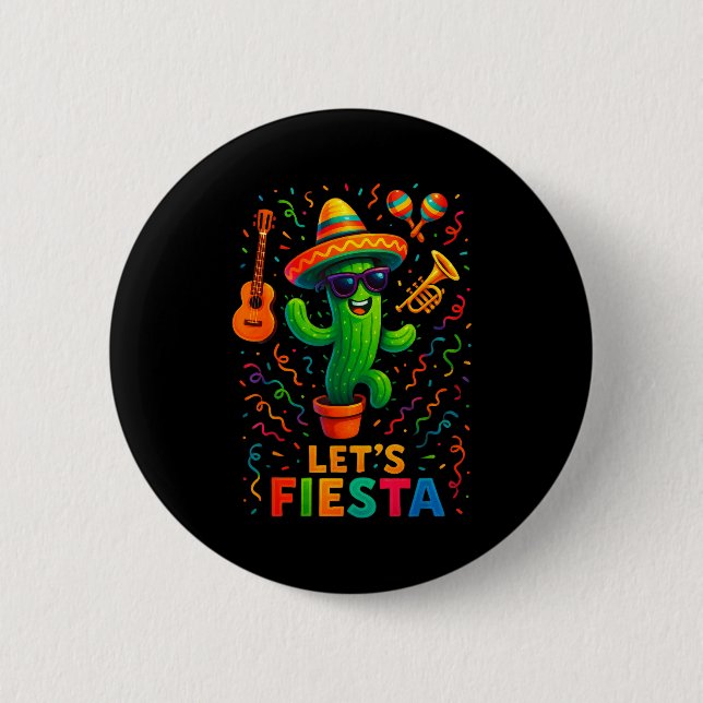 Cinco de mayo mexican cactus party funny letsCinco 2 Inch Round Button (Front)