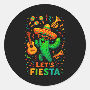 Cinco de mayo mexican cactus party funny letsCinco Classic Round Sticker