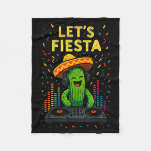 Cinco de mayo mexican cactus party funny letsCinco Fleece Blanket