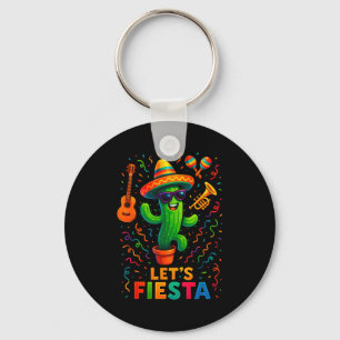 Cinco de mayo mexican cactus party funny letsCinco Keychain