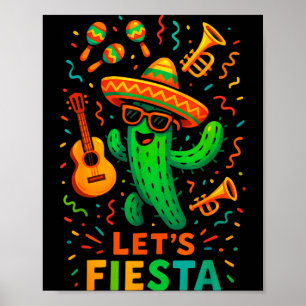 Cinco de mayo mexican cactus party funny letsCinco Poster