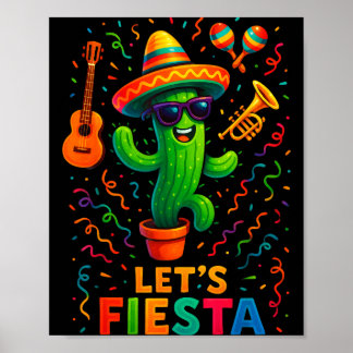 Cinco de mayo mexican cactus party funny letsCinco Poster