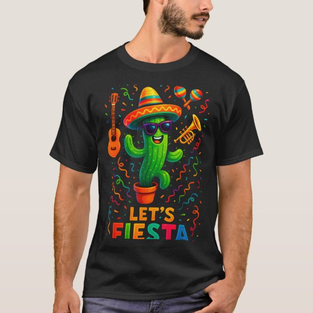 Cinco de mayo mexican cactus party funny letsCinco T-Shirt (Front)