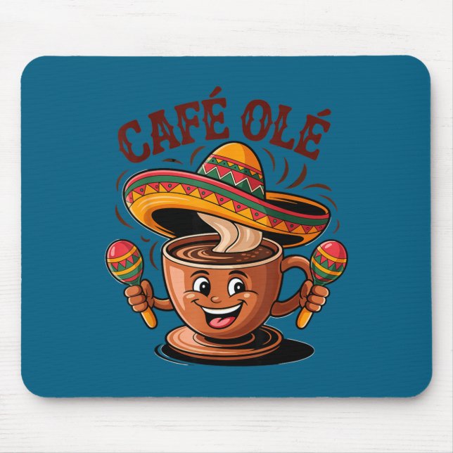 Cinco de mayo mexican café ole coffee funny  mouse pad (Front)