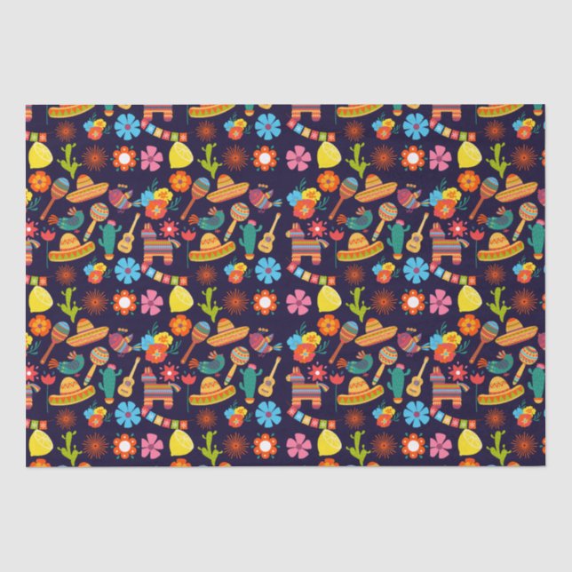 Cinco De Mayo Mexican cute pattern  Tissue Paper (Front)