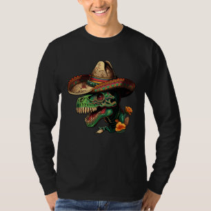 Cinco de mayo Mexican Dinosaur Sugar Skull With So T-Shirt