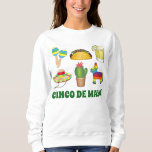 Cinco de Mayo Mexican Fiesta Cactus Taco Pinata Sweatshirt