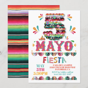 Cinco de Mayo Mexican Fiesta Paper Picado Invitation
