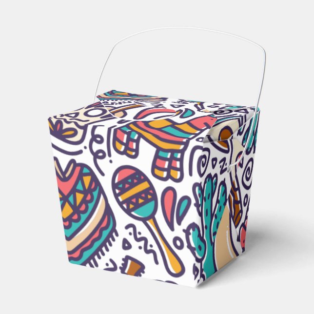 Cinco De Mayo Mexican Fiesta Seamless Pattern Favor Box (Front Side)