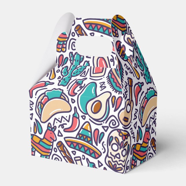 Cinco De Mayo Mexican Fiesta Seamless Pattern Favor Box (Front Side)