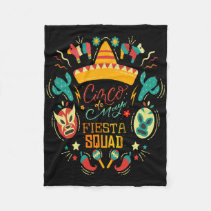 Cinco De Mayo Mexican Fiesta Squad 5 De Mayo For M Fleece Blanket