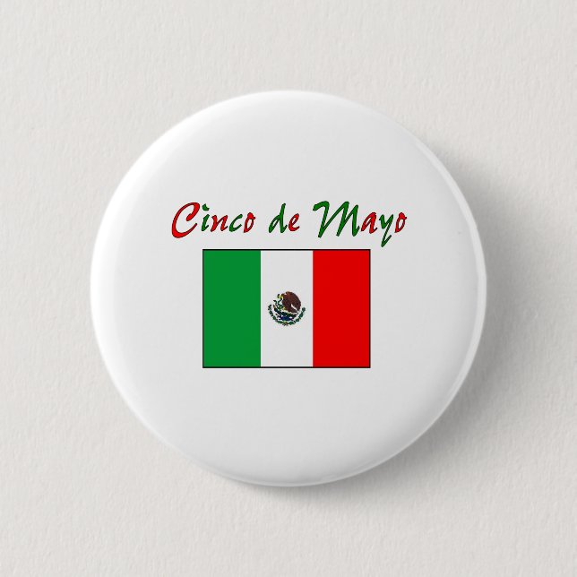 Cinco de Mayo Mexican Flag Shirt & Gifts 2 Inch Round Button (Front)