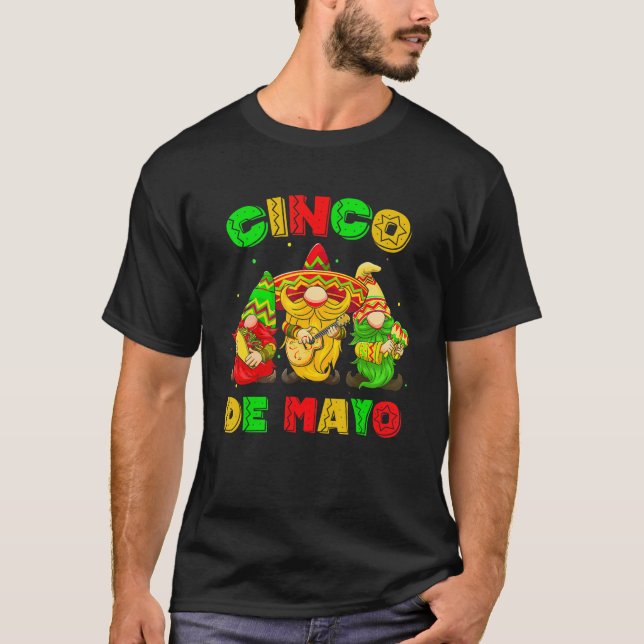 Cinco De Mayo Mexican Gnome Fiesta 5 De Mayo Men W T-Shirt (Front)