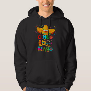 Cinco De Mayo Mexican Guitar Cactus for Men Women  Hoodie
