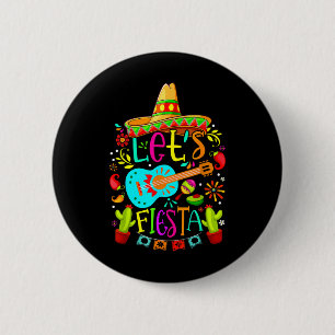 Cinco De Mayo Mexican Guitar Cactus Women Men 2 Inch Round Button