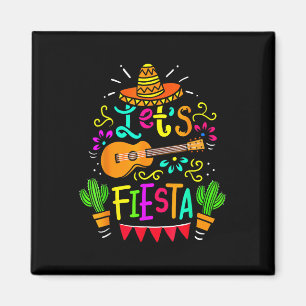 Cinco De Mayo Mexican Guitar Lets Fiesta Cactus  Magnet